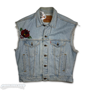 VTG Levis Art Work Denim Vest S