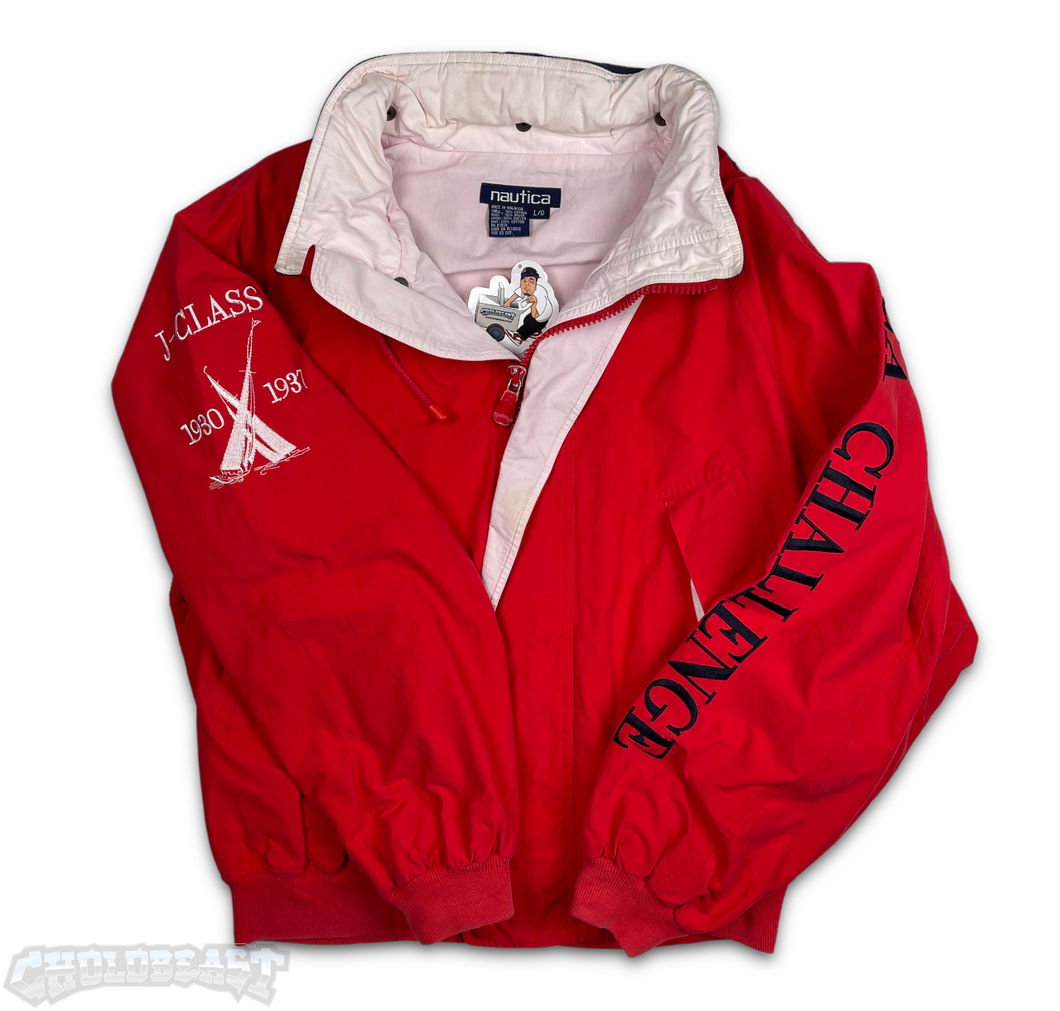 VTG Nautica Challenge Red Windbreaker L