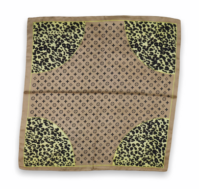 Leopard Monogram Inspired Bandana Neck Scarf